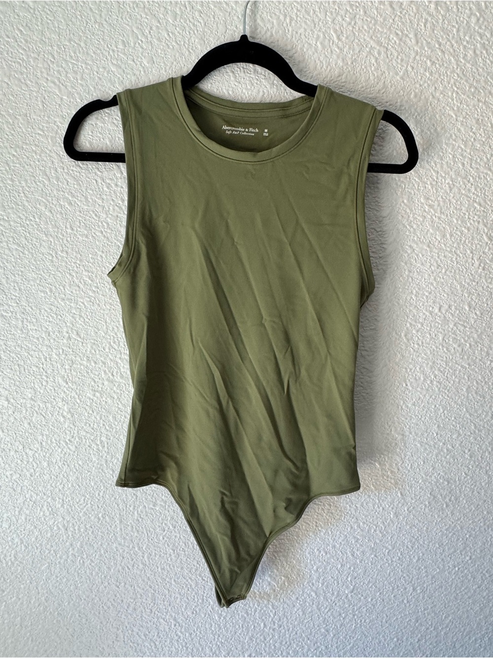 Abercrombie & Fitch Olive Sleeveless Crew Neck Bodysuit